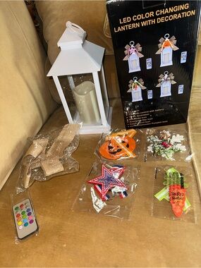 LED Color Changing Lantern Remote Halloween Christmas Easter Seasonal Decor